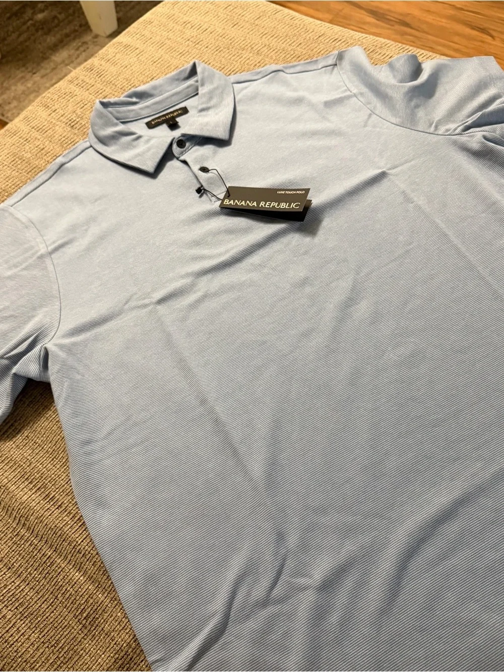 Banana Republic Men's Light Blue Luxe Touch Polo